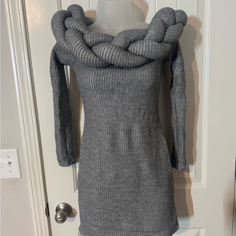 AKIRA Gray Turtleneck Sweater Relaxed Fit